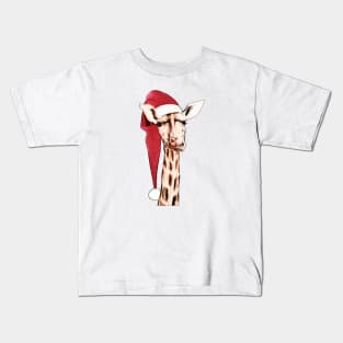 Christmas Giraffe Kids T-Shirt